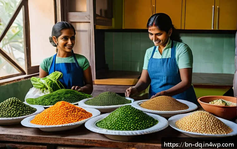 밀프렙으로 바쁜 가족을 위한 식사 계획 - A vibrant kitchen scene showcasing a Bengali family preparing weekly meal preps together, with fresh...